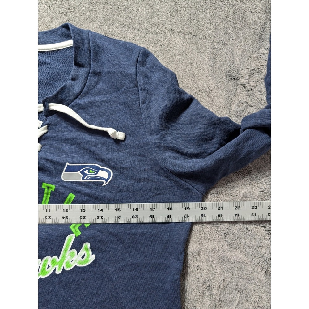 Seattle Seahawks Majestic Long Sleeve Sweatshirt Women's Size Medium Blue - Picture 7 of 11